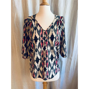 Living Doll Aztec Print Blouse, Size Medium